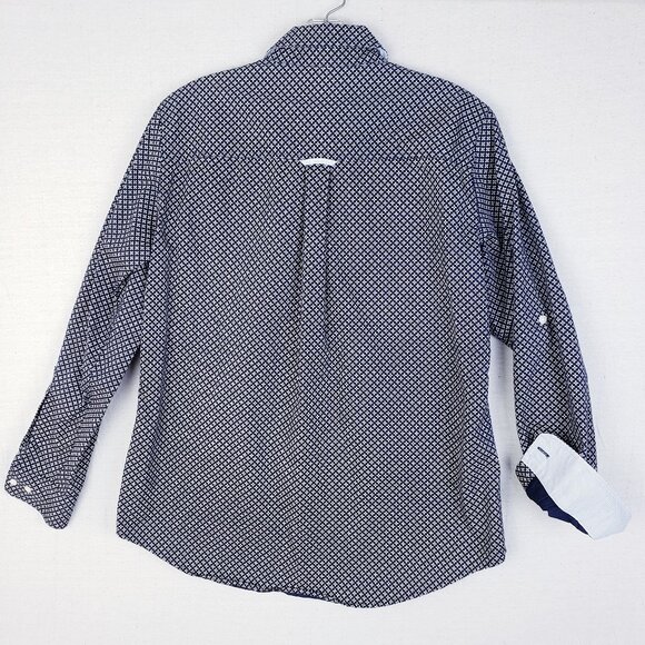 R.M.Williams Australia Cotton Blouse Shirt Printed Women's size 10 Navy Preppy - Picture 5 of 12